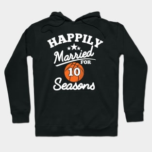 Happily married for 10 seasons, couple matching wedding anniversary gift Hoodie